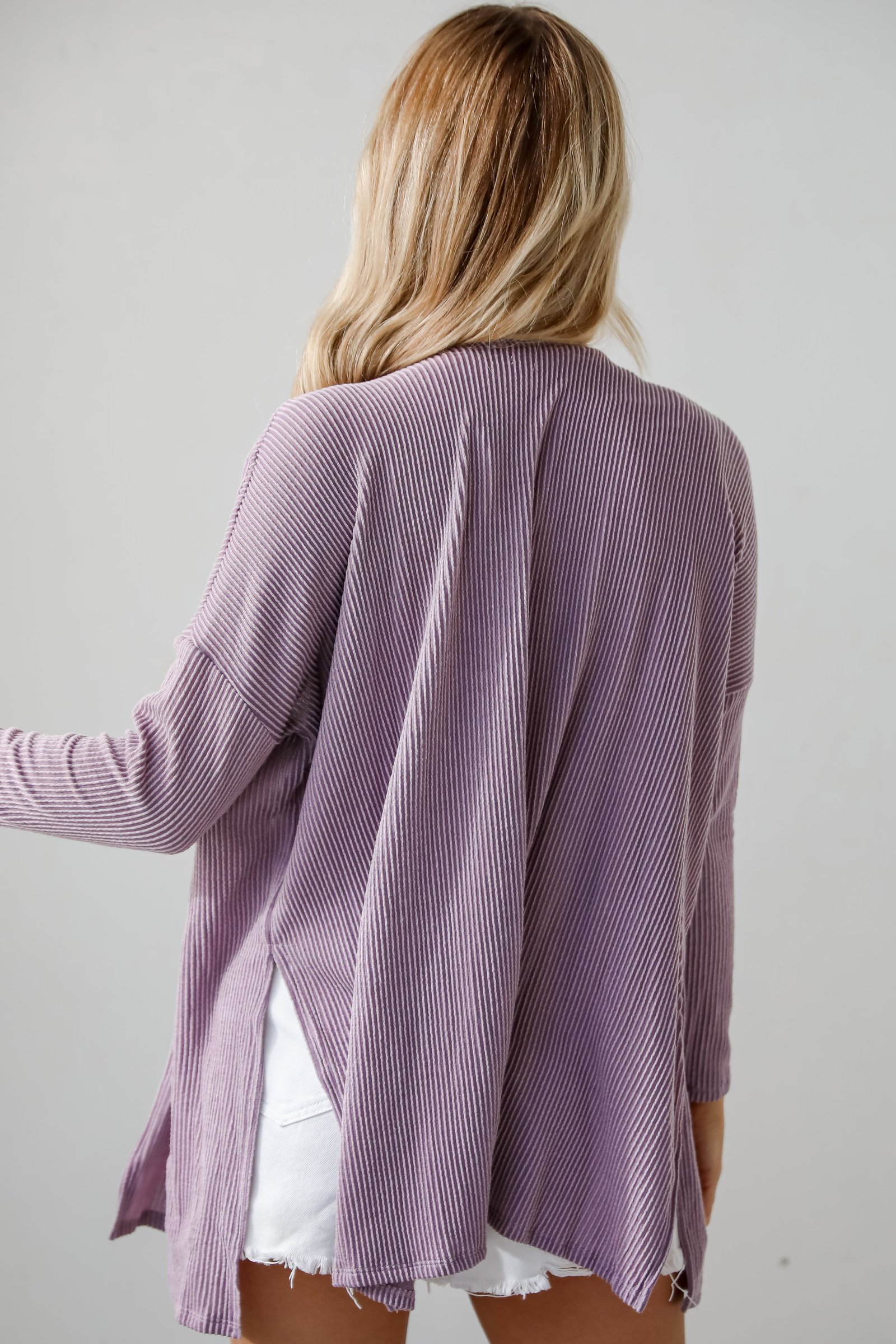 Easygoing Essence Lavender Corded Cardigan